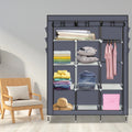 69" High-leg Non-woven Fabric Assembled Cloth Wardrobe Gray