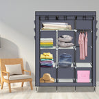 69" High-leg Non-woven Fabric Assembled Cloth Wardrobe Gray