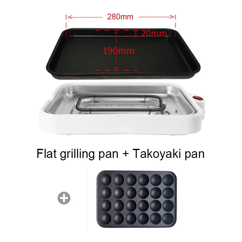 Electric Takoyaki Maker Egg Omelette Cooker Crepe Pancake Fried Steak Frying Pan Chibi Maruko Baking Machine Octopus Balls Grill