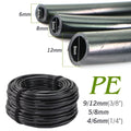 10/20/30/50M OD-6mm 8mm 12mm Black PE Garden Hose Pressure-Proof 4/6mm 5/8mm 9/12mm Drip Irrigation Pipe 3/8" 1/4" Watering Tube