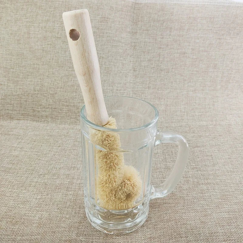 Kitchen Cleaning Brush Natural Coir Brush Hemp Fiber Non-stick Skillet Brush Oil Degreasing Dish Washing Cup Pot Brush