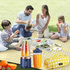 1 PC portable blender with 2 USB rechargeable personal juicers, button controlled, suitable for home and travel