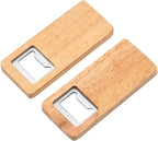 10-50PCS Wood Beer Bottle Opener with Wooden Handle Corkscrew Steel Square Openers Bar Kitchen Wedding Party Gift DIY Crafts