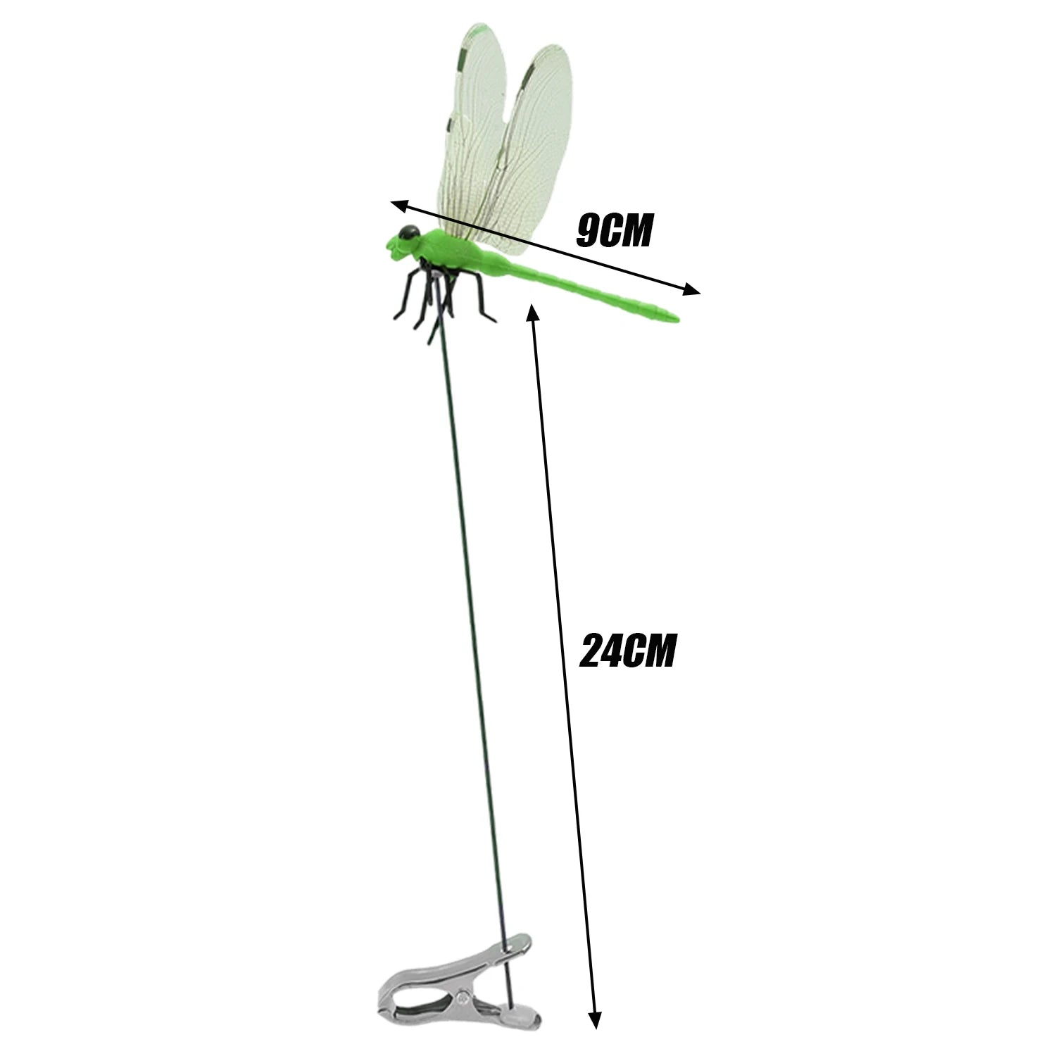 20/1x Simulated Dragonfly Insert Clip Wear Resist Bug Repellent Dragonfly Clamp 3D Artificial Hat Clip for Patio Decor Gardening
