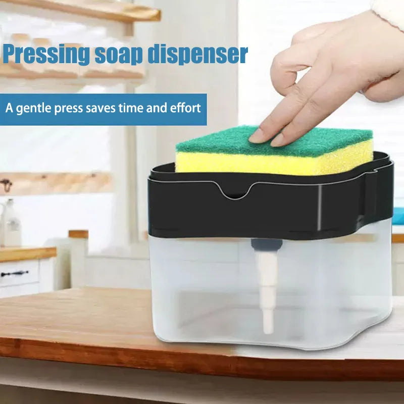 Liquid Soap Dispenser Kitchen Sink Sponge Press Utensils Kitchens Accessories Dispensers Detergent Dish Fixture Home Improvement