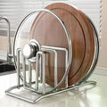 Kitchen Storage Solution Rustproof Pot Lid Rack Stainless Steel Storage Rack Multifunctional Chopping Board Organizer For Home