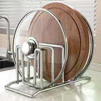 Kitchen Storage Solution Rustproof Pot Lid Rack Stainless Steel Storage Rack Multifunctional Chopping Board Organizer For Home