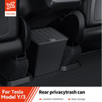 YZ For Tesla Model 3 Y Juniper Highland Rear Seat Storage Box Organizer Car Center Console Bins Backseat Trash Can Garbage Bag