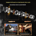 KZ Duet Wired HiFi Earphones With 2DD 2 Dynamic Driver semi-in Ear Music Monitor Ergonomics Headset Custom Gaming Earbud Gifts