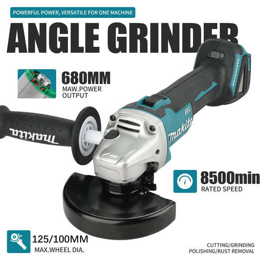 Makita DGA404 125/100mm Brushless Lithium Electric Angle Grinder Rechargeable Cutting Machine High Power Polishing Machine