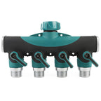 1-2-4 Way Heavy Duty Garden Hose Splitter Faucet Splitter, Outdoor Faucet Splitter Adapter for Water Hose, Water Spigot Splitter