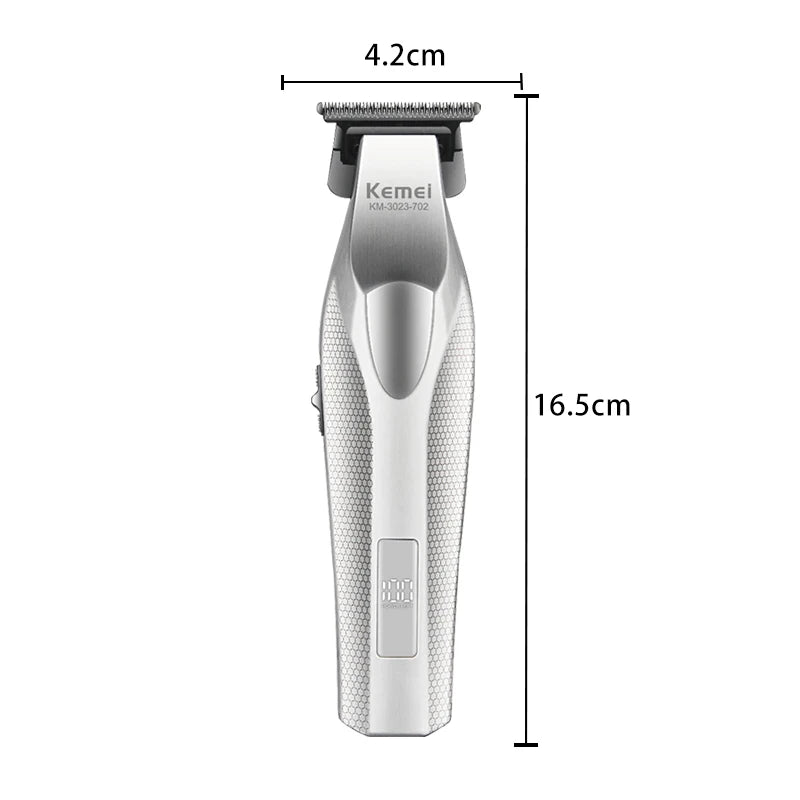 Kemei 3023-702 Zero Gapped Cordless Hair Trimmer Professional Hair Clipper Men Barber Rechargeable Finish Hair Citing Machine