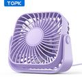 TOPK 4Inch USB Mini Desk Fan,3 Speeds Quiet Portable Desktop Table Fan