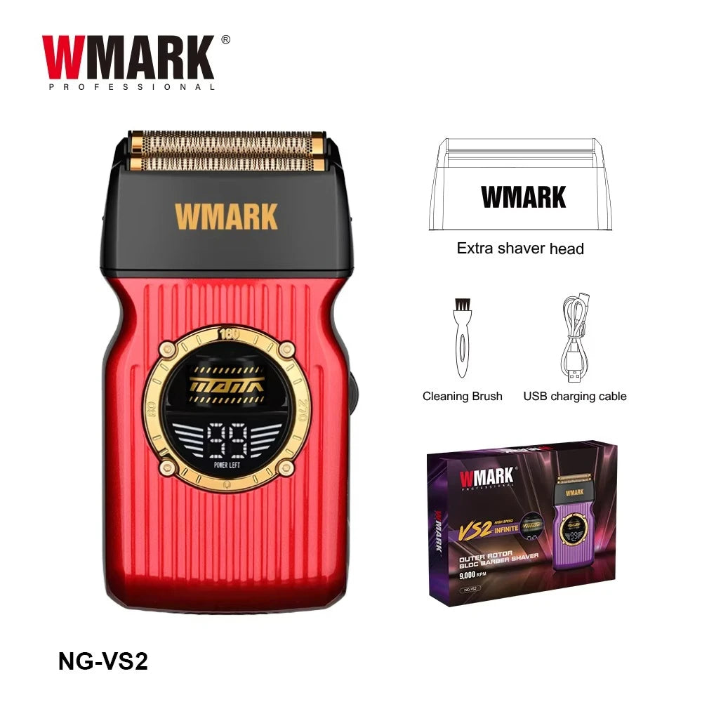 WMARK Shaver Professional Beard Trimmer 9000 RPM Electric Shaving Machine Stepless Outer Rotor BLDC Barber Shaver for Men NG-VS2