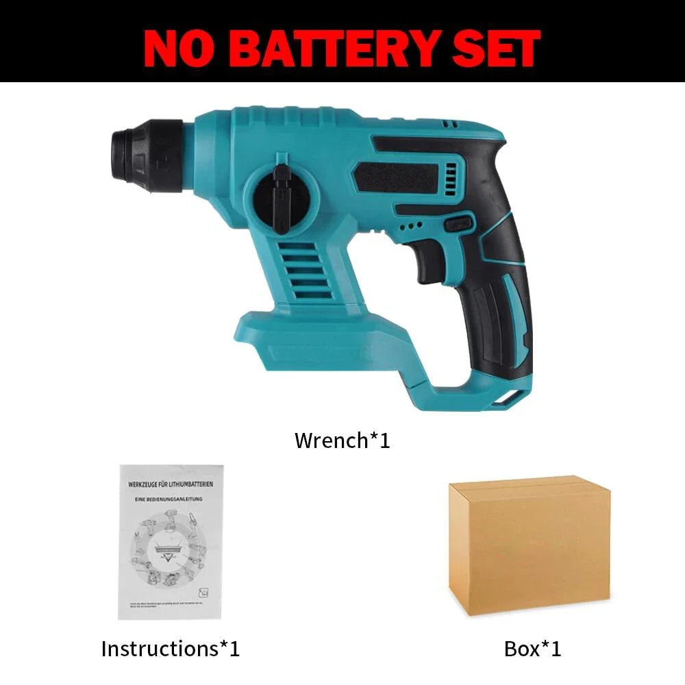 1000W 3600rpm Cordless Electric Rotary Hammer Rechargeable 8600ipm Electric Hammer Drill Power Tools For Makita 18V Battery