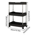 Storage Organizer With Wheels 3/4 Tier Organizer Utility Cart With Wheels Hollow Design Storage Shelves For Kitchen Work Area