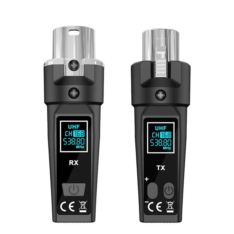 Dynamic Microphone Wireless UHF Converter XLR Wireless Microphone System Transmitter and Mic Receiver for Audio Mixer Guitar