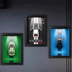 1:32 photo frame version alloy metal sports car model 3D hanging picture frame Interior decorations ornaments With Light Display
