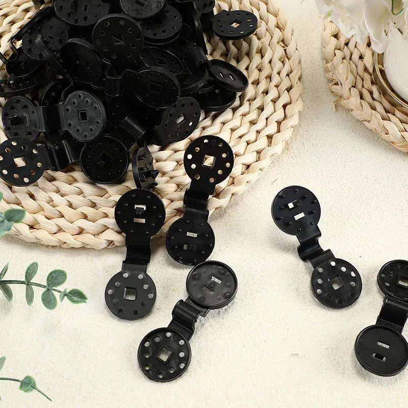 50pcs Sun Protection Shade Mesh Fixing Clips Black Round Household Garden Supplies Removable Reusable Secure Durable TMZ
