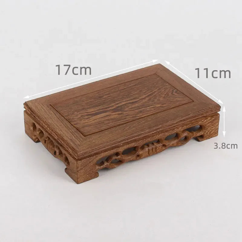 Retro Wooden Tea Tray Table Small Square Teapot Bases Bonsai Stand Bonsai Pedestal Wooden Base Vintage Furniture Home Decor