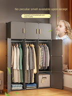 Folding Wardrobe Clothes Cabinets Simple Dressers Cube Storage Locke Closet Plastic Collapsible Sturdy Home Bedroom Furniture
