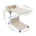 Portable Multifunctional Removable Laptop Desk with Wheels Drawer Bed Sofa Books Snack