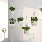 Handmade Macrame Plant Hanger Basket Flower Pot Balcony Hanging Decoration Knotted Lifting Rope Bohemian Style Home Garden Decor