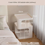 Realife New Bedroom Creative Bedside Cabinet Modern And Simple Storage Rack Iron Movable Edge Table With 360 Degree Rotation