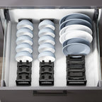 Kitchen Under Cabinet Bowl and Dish Rack Cabinet Drawer Storage Rack Plate Drying Rack Tableware Bowl Dish Partition Adjustable