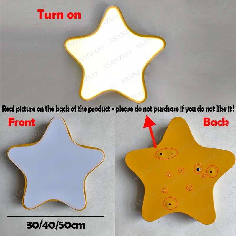 Macaron Star LED Ceiling Light – Kids' Bedroom Lamp | AlluCanFind