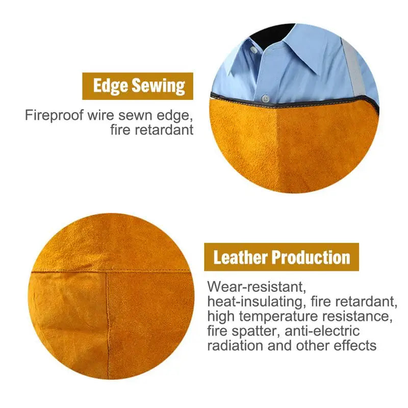 Cowhide Leather Welder Apron Work Safety Workwear Glaziers Blacksmith Apron Electric Welding Safety Clothing