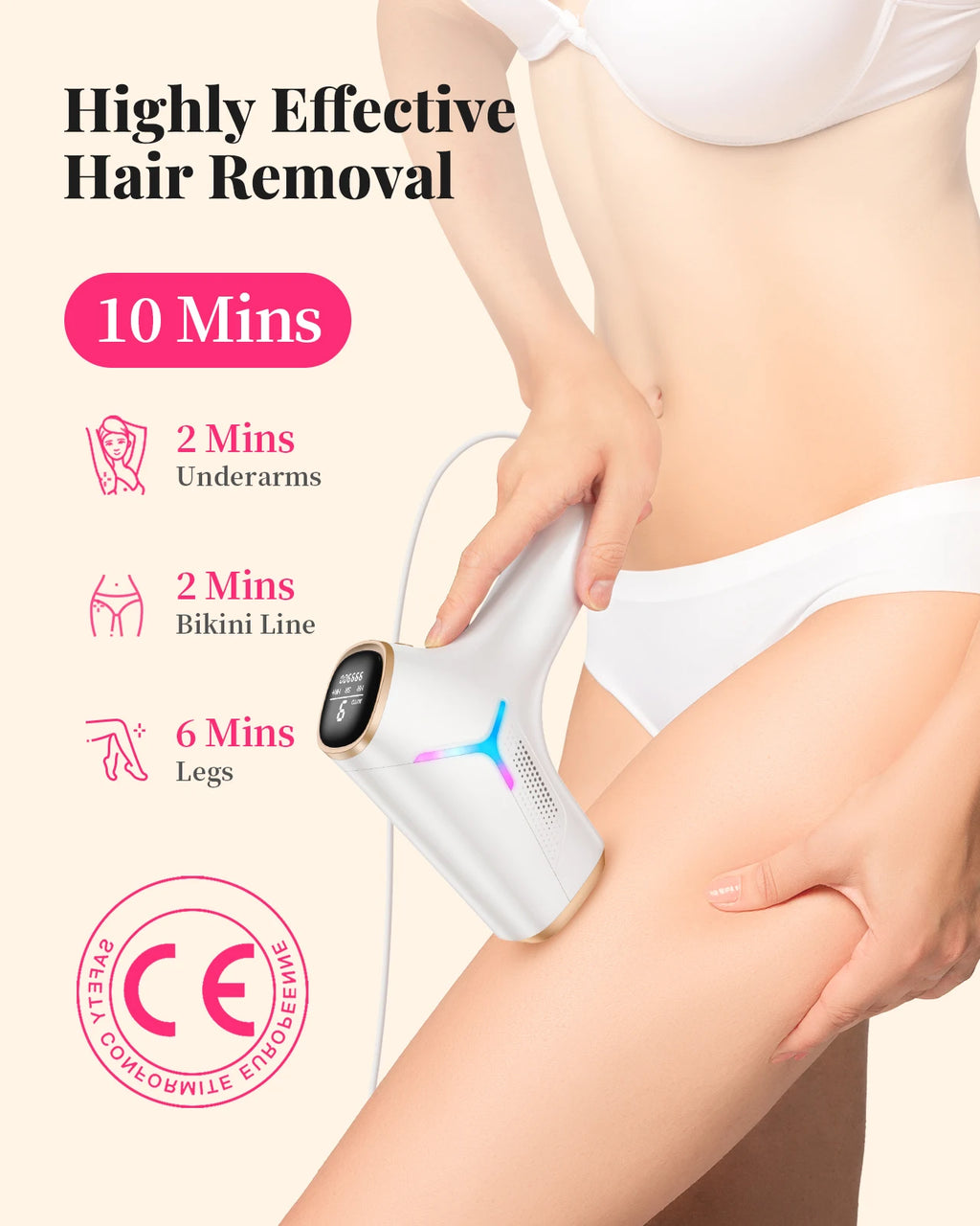 990000 Flashes Laser Hair Removal for Women and Men IPL Hair Removal Body Bikini and Facial Areas Painless Permanent HairRemoval