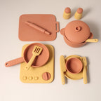13 Pcs Set Silicone Cooking Play Set Toy Pretend Play Kitchen Tool Play Game Early Educational Toys for Toddlers Kids Gifts