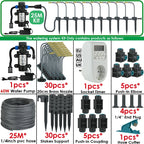 5M-30M Garden Watering System Self-priming Pump Timer 360° Bendable Mist Brass Cooling Sprinkler Drip Irrigation Kit Pot Bonsai