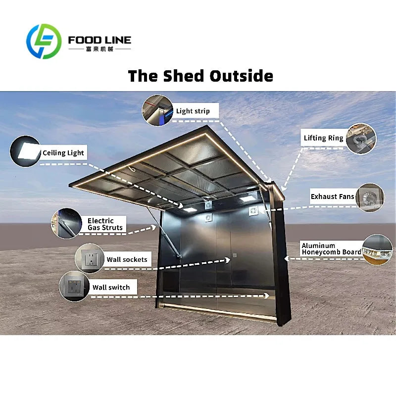 Customized Contemporary Modular Outdoor Electric Kitchen Unit Stainless Steel Waterproof Mobile Garden Cabinet with Flame Safety