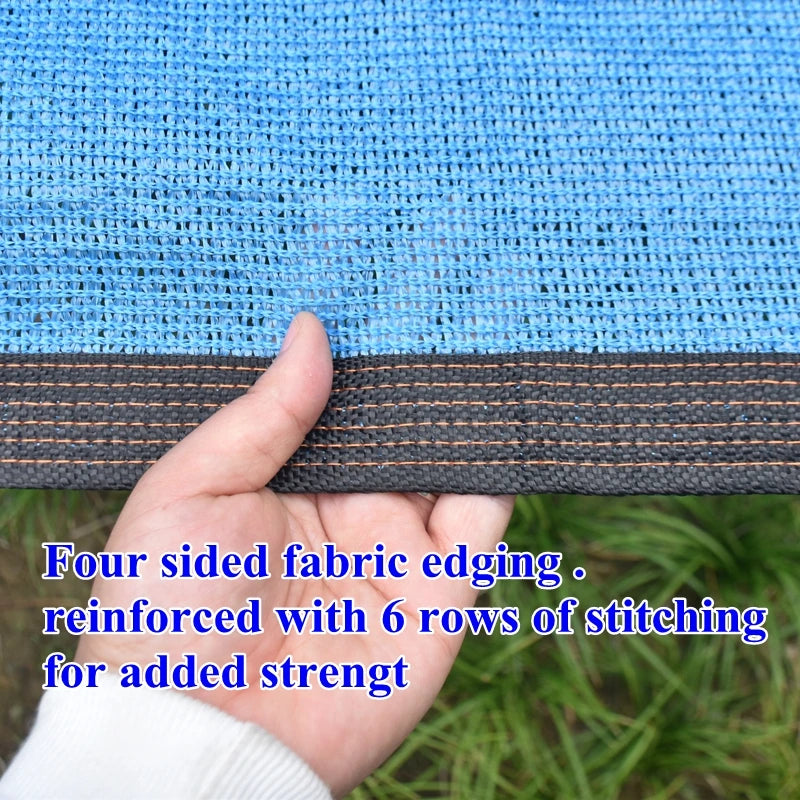 6/12Pin Blue Sunshade Net Outdoor Swimming Pool Pergola Garage Mesh Cover Garden Greenhouse Plant Flower Shading Netting Cloth