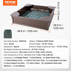 SucceBuy Sandbox with Cover in Square Sand Box Sand Pit with 4 Corner Seating and Bottom Liner Kids Sandbox for Outdoor for Kids