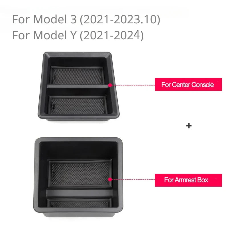 Central Control Storage Box for Tesla Model 3/Y/3+ Modely Juniper Center Console Organizer Tray Armrest Cubby Drawer Accessories
