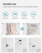 SONGMICSHOME 8-Cube Shoe Rack Organizer 32-Pair Plastic Storage Cabinet for Bedroom Entryway with Steel Frame