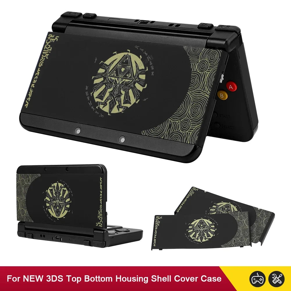 Black White DIY AE Cover For NEW 3DS Faceplate Cover Faceplate Upper and Back Battery Housing Shell Case For NEW 3DS Console