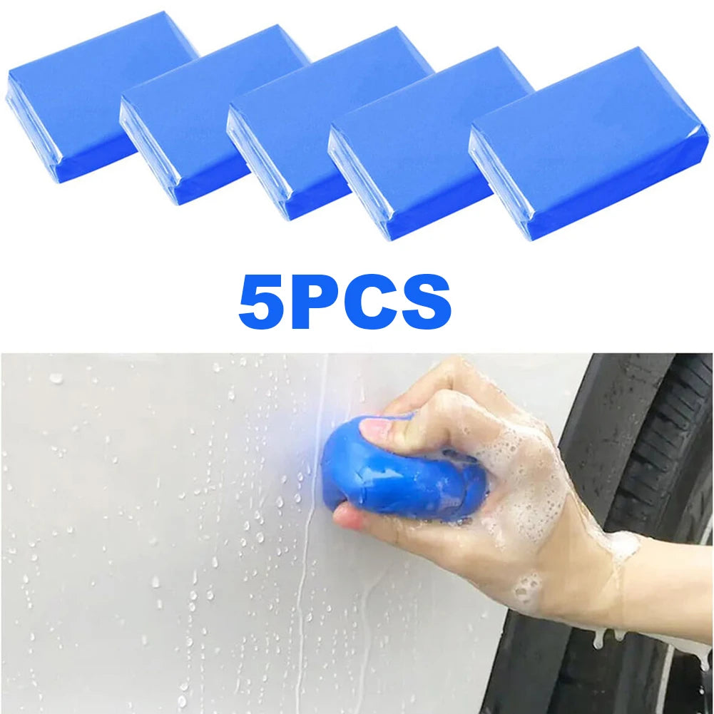 5Pcs Vehicle Detailing Magic Cleaning Mud Blue Car Cleaning Clay Bar Auto Detailing Cleaner Car Magic Clay Bar