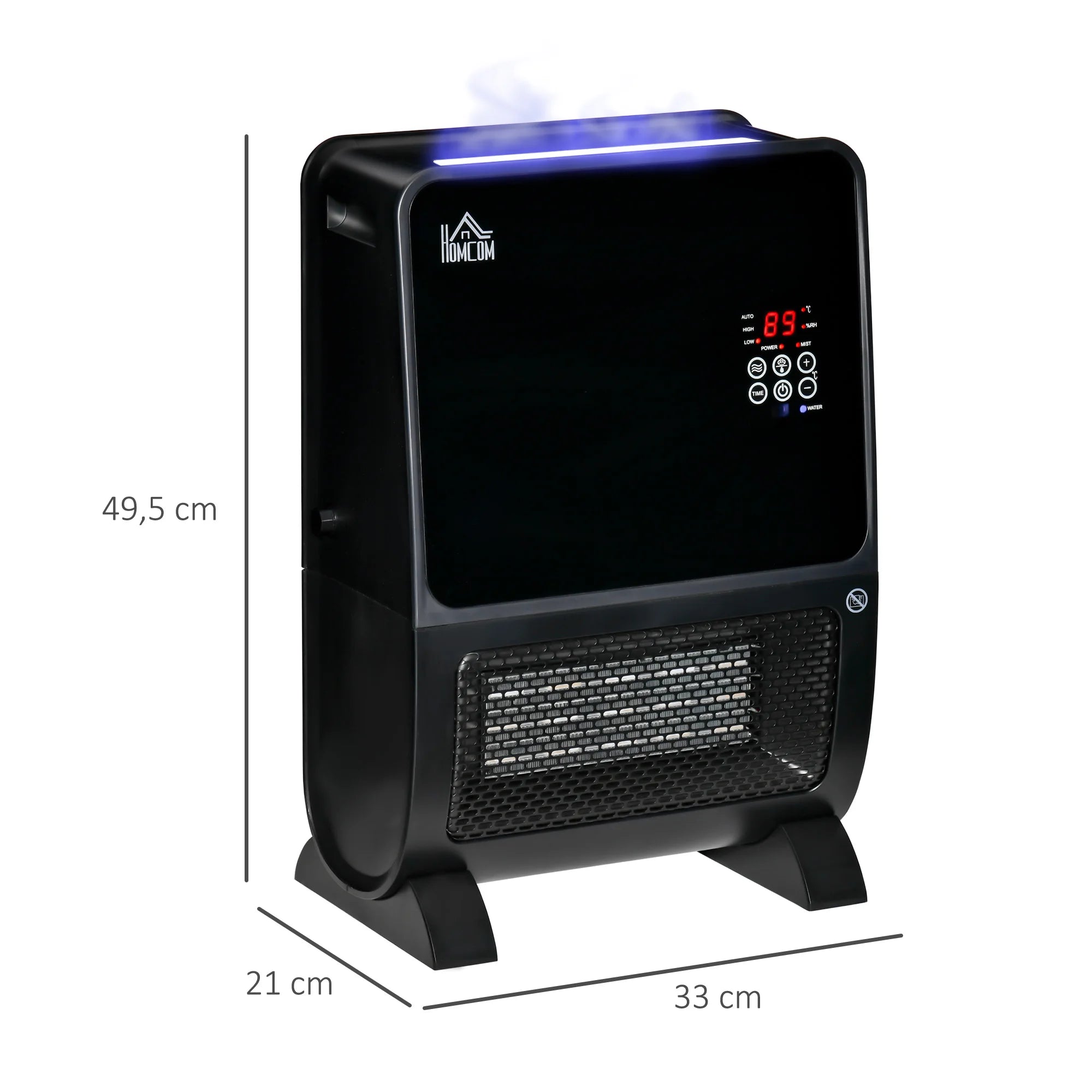 Homcom Portable Electric Heater 2000W Ceramic Radiator with Humidifier