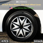 14 Inch Starfish Style Universal Hubcap R14 Wheel Covers For Cars - Set Of 4 - Fits Most Cars,Automobile Full Rim Cover Accessor