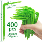 50-1000pcs Greenhouse 3/5m Hose Drip Irrigation Drippers 1/8'' Bending Arrow Emitters Garden Potted Micro Watering System