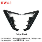 For Tesla Model Y Juniper Model 3 Highland Car Side Camera Protector Covers Carbon Fiber Flank Spoiler Wing Decorative Guards
