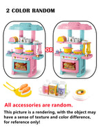 Kitchen Playset Toys, 2 Color Random Play Food Set Accessories Play Sink & Oven, Toddler Kitchen Mini Cutting for Boys and Girls