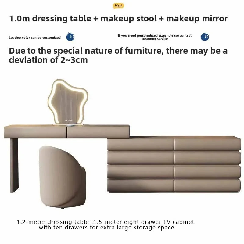 Japanese Modern Luxury Vanity Dresser Storage Women Cabinet Drawer Dressing Table Modern Women Penteadeira Trendy Furniture