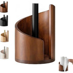 Wooden Kitchen Paper Towel Holder Freestanding Countertop Napkin Roll Organizer for Dining Room Decorative Tissue Storage Rack