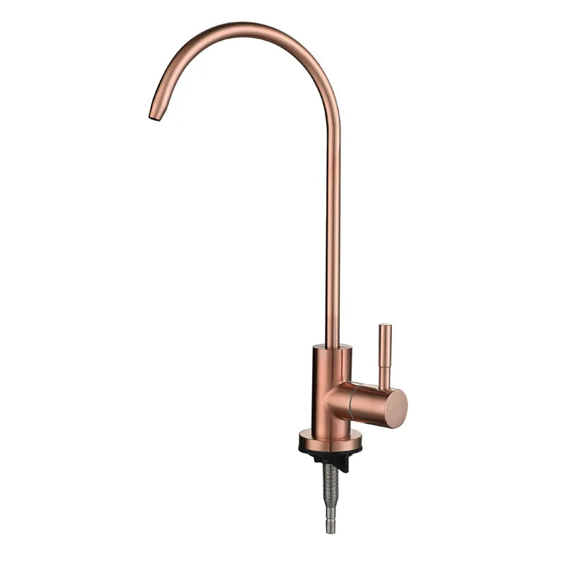 Direct Drinking Faucet Prified Kitchen Faucet Rotating Lead Free 304 Stainless Steel Sink Faucet Decked Brush Gold G 1/4'