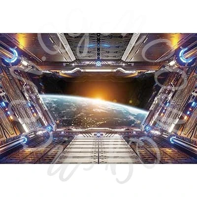 MOON.QG Baby Shower Boy Birthday Party Universe Cockpit Backgrounds for Photographs Spaceship Backdrop Photo Studio Photozone